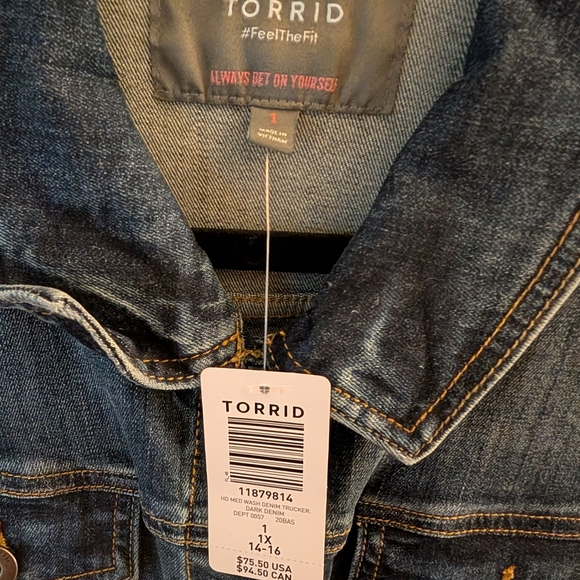 NWT! 🧵Torrid Denim Jacket🌇💙 SIZE 14/16 - Picture 2 of 8
